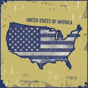 USA map grunge style Stock Illustration