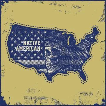 USA map grunge style Stock Illustration