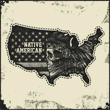 USA map grunge style Stock Illustration