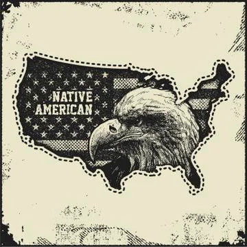 USA map grunge style Stock Illustration