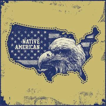 USA map grunge style Stock Illustration