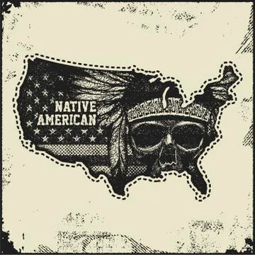 USA map grunge style Stock Illustration