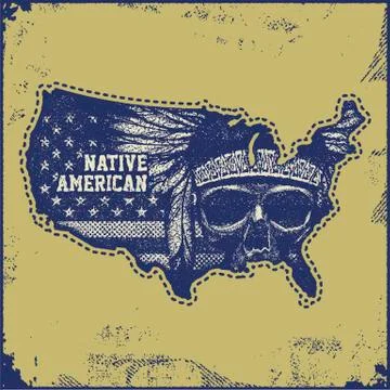 USA map grunge style Stock Illustration