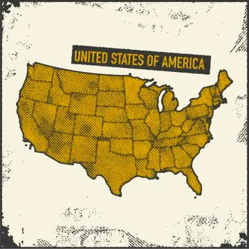 USA map grunge style Stock Illustration