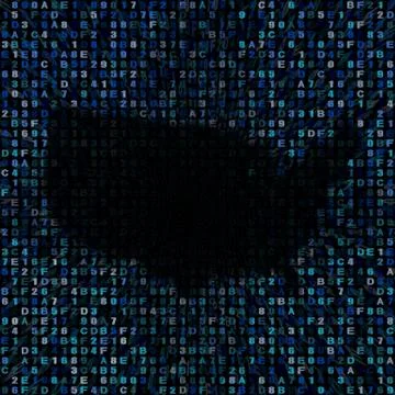 USA map on hex code illustration Stockillustratie