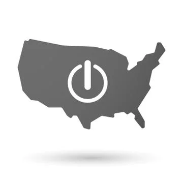 USA map icon with an off button Illustrazione stock