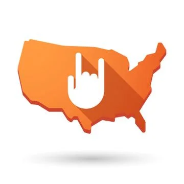 Usa map icon with a hand Illustrazione stock