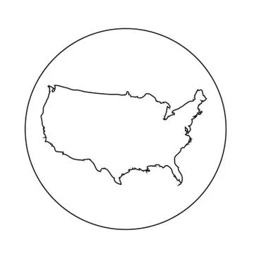 USA map icon Stock Illustration
