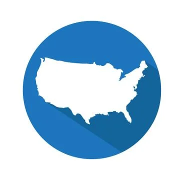 USA map icon Ilustração Stock