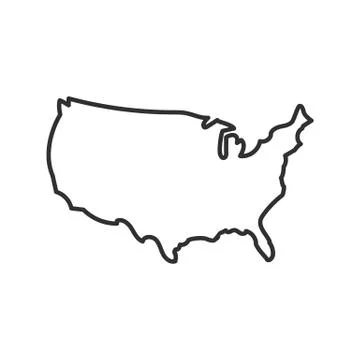 USA map icon. isolated on white background. Vector illustration. Stock Illustration