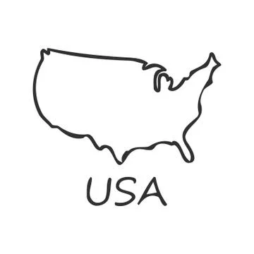 USA map icon. isolated on white background. Vector illustration. Stock Illustration