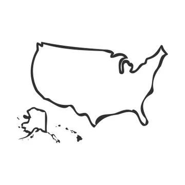 USA map icon. isolated on white background. Vector illustration. Stock Illustration