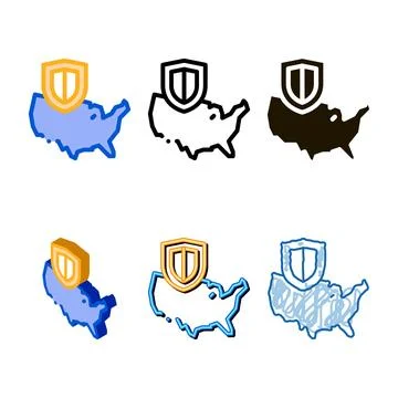 Usa on map icon series vector outline Stock Illustration