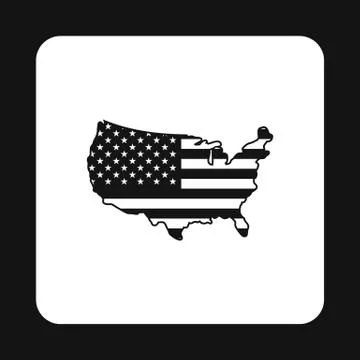 USA map icon, simple style Ilustração Stock