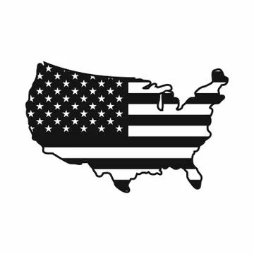 USA map icon, simple style Ilustração Stock