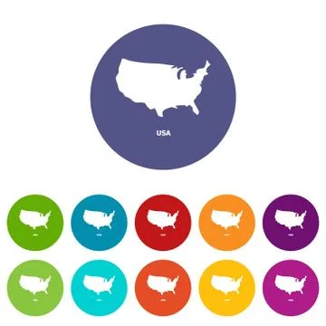 Usa map icon, simple style Ilustração Stock