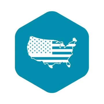 USA map icon, simple style Ilustração Stock