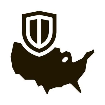 Usa on map icon Vector Glyph Illustration Stock Illustration