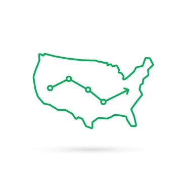 Usa map like increase population or economy Stock Illustration