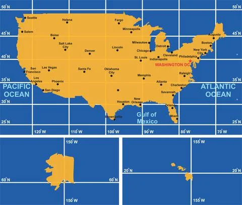 USA map infographic diagram Stock Illustration