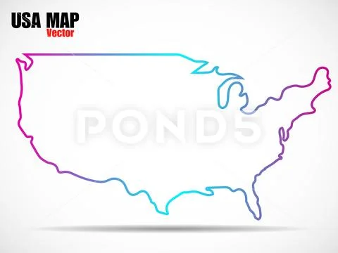 USA map isolated on white background. Outline USA map vector icon ...