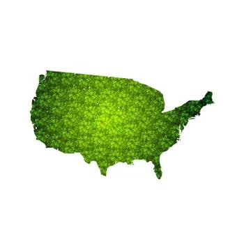 USA map with leaves Stock Illustration