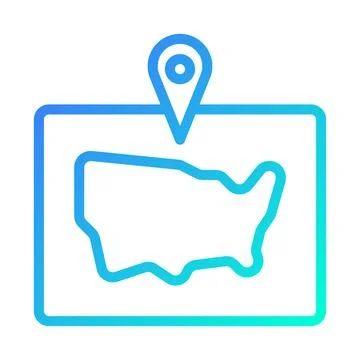 USA Map Location Pointer Icon Minimalist Design Illustrazione stock