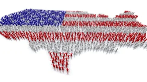 USA map made by people 스톡 동영상 10716690