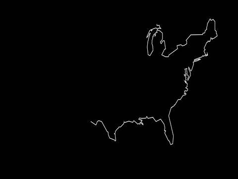 USA map outline animation Stock Footage 72397065