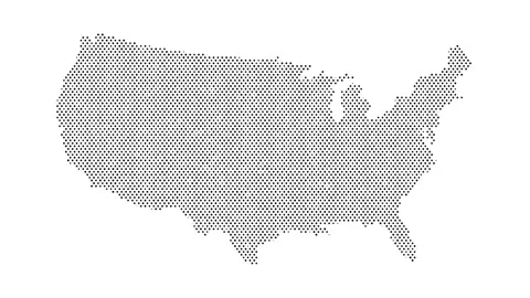 USA map from particles, dots. Digital silhouette United States of America. .. Stock Footage 254999435