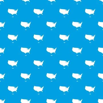 Usa map pattern vector seamless blue Stock Illustration