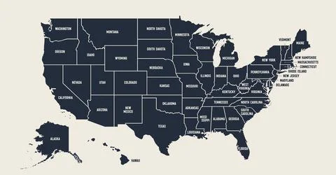 USA Map. Poster map of United States of America Stock Illustration