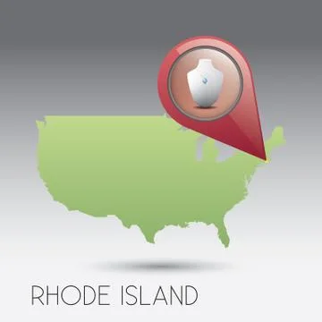 USA map with rhode island state Stock-Illustration