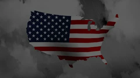 Usa map shaped thunder and cloud cg background for negative image footage Video stock 10598398