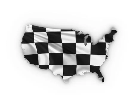 USA map showing a checkered flag Stock-Illustration
