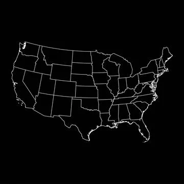 USA map with state borders. Vector illustration. Stock Illustration