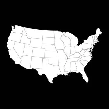 USA map with state borders. Vector illustration. Stock Illustration
