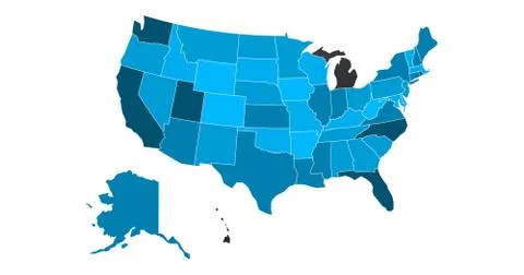 USA Map with states in different color. Infographics design. Infographic Stock Illustration