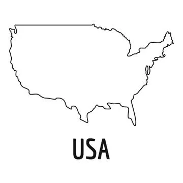USA map thin line  simple Ilustração Stock
