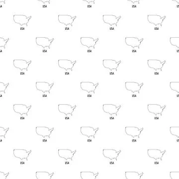 USA map thin line simple Ilustração Stock