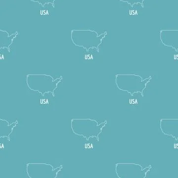 USA map thin line simple Ilustração Stock