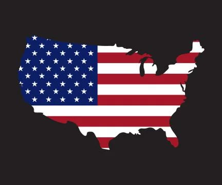 Usa map on usa flag,vector Stock Illustration
