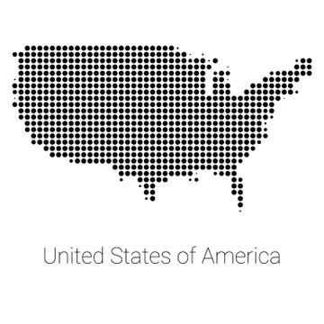 USA Map vector black dotted design Stock Illustration