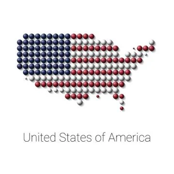 USA Map vector color dotted design Stock Illustration