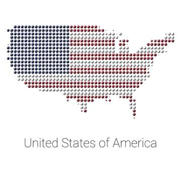 USA Map vector color dotted design Stock Illustration