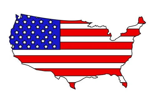 USA map vector illustration art on white background Stock Illustration