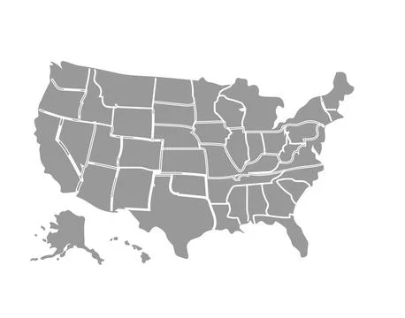 USA Map Vector. Map USA  on the white background Stock Illustration