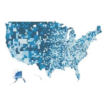 USA map vector, US MAP VECTOR, UNITED STATES OF AMERICA MAP VECTOR. Stock Illustration