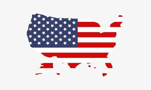 USA map on white background Stock Illustration