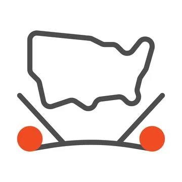 USA Map with Windshield Wiper. Concept of US Coverage, National Service, or.. Ilustración de archivo